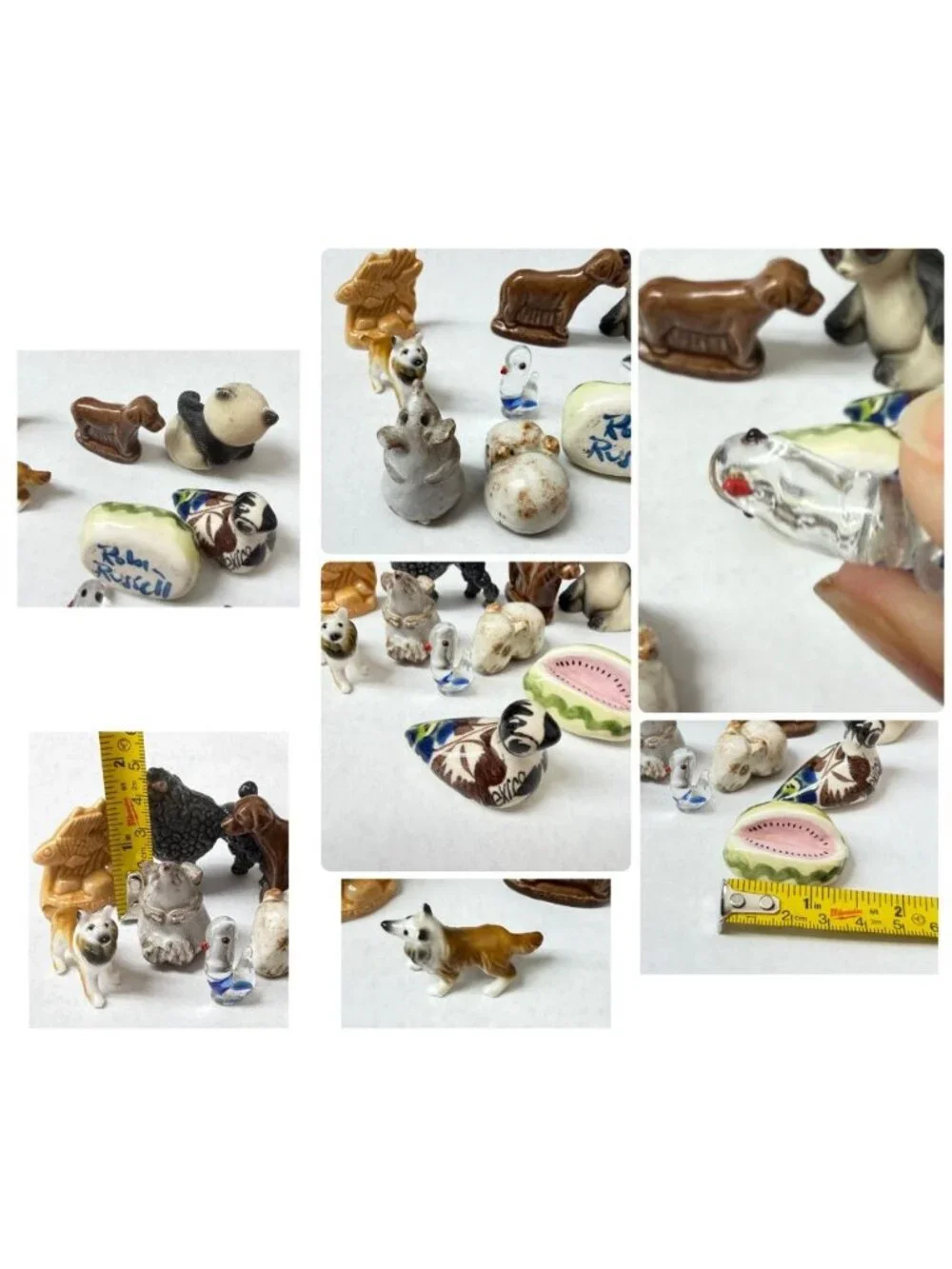 Lot 11 Mini Figures Wade Whimsies Panda Mouse Talavera Collie Poodle Bird Fish